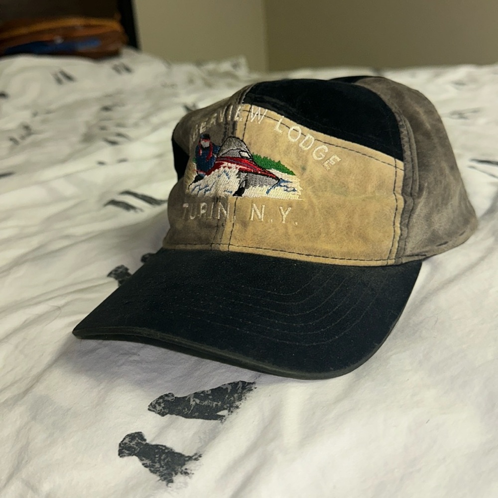 SUPER RARE Vintage Snowmobiling NY State Multi color Hat